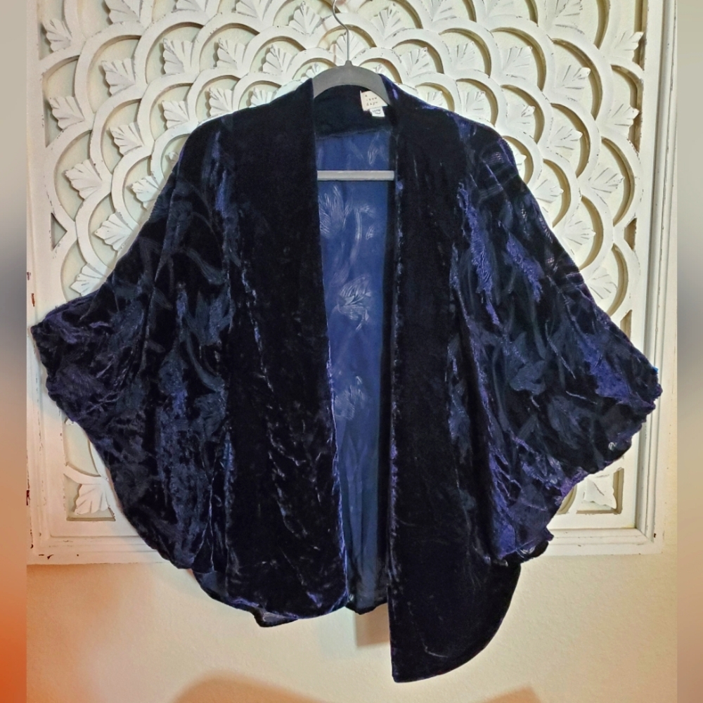 a new day Velvet Navy Blue Kimono Jacket